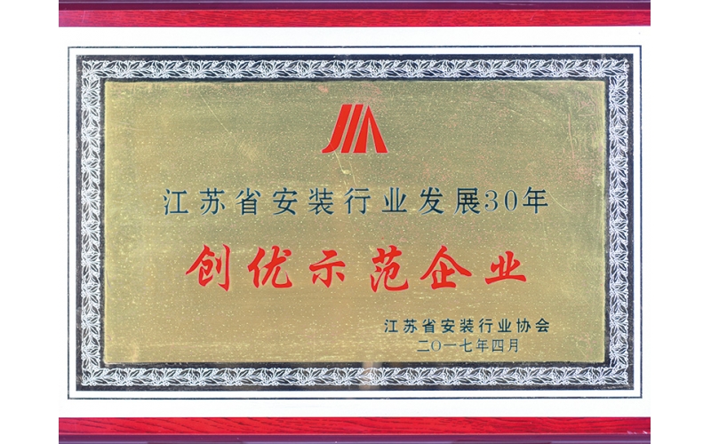 2017年創(chuàng)優(yōu)示范企業(yè)